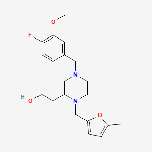 2-{4-(4-fluoro-3-methoxybenzyl)-1-[(5-methyl-2-furyl)methyl]-2-piperazinyl}ethanol