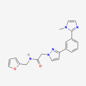 molecular formula C20H19N5O2 B3805639 N-(2-furylmethyl)-2-{3-[3-(1-methyl-1H-imidazol-2-yl)phenyl]-1H-pyrazol-1-yl}acetamide 