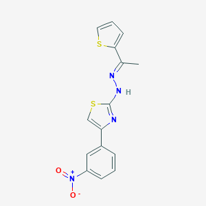 molecular formula C15H12N4O2S2 B380565 1-(2-Thienyl)ethanone (4-{3-nitrophenyl}-1,3-thiazol-2-yl)hydrazone 