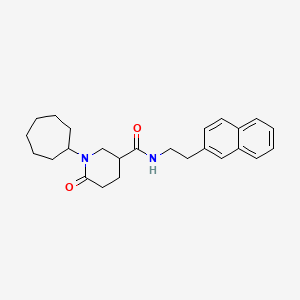 1-cycloheptyl-N-[2-(2-naphthyl)ethyl]-6-oxo-3-piperidinecarboxamide