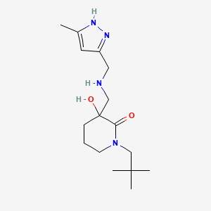 1-(2,2-dimethylpropyl)-3-hydroxy-3-({[(3-methyl-1H-pyrazol-5-yl)methyl]amino}methyl)-2-piperidinone