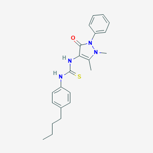 molecular formula C22H26N4OS B380568 N-(4-butylphenyl)-N'-(1,5-dimethyl-3-oxo-2-phenyl-2,3-dihydro-1H-pyrazol-4-yl)thiourea 