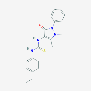 molecular formula C20H22N4OS B380569 N-(1,5-dimethyl-3-oxo-2-phenyl-2,3-dihydro-1H-pyrazol-4-yl)-N'-(4-ethylphenyl)thiourea 