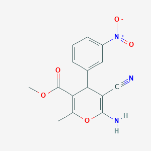 molecular formula C15H13N3O5 B380570 methyl 6-amino-5-cyano-2-methyl-4-(3-nitrophenyl)-4H-pyran-3-carboxylate CAS No. 176106-08-4