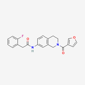 molecular formula C22H19FN2O3 B3805719 2-(2-fluorophenyl)-N-[2-(3-furoyl)-1,2,3,4-tetrahydro-7-isoquinolinyl]acetamide 