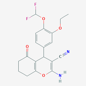 2-amino-4-[4-(difluoromethoxy)-3-ethoxyphenyl]-5-oxo-5,6,7,8-tetrahydro-4H-chromene-3-carbonitrile