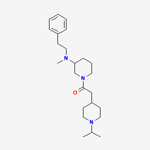 molecular formula C24H39N3O B3805743 1-[(1-isopropyl-4-piperidinyl)acetyl]-N-methyl-N-(2-phenylethyl)-3-piperidinamine 