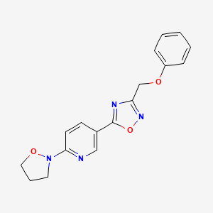 molecular formula C17H16N4O3 B3805758 2-(2-isoxazolidinyl)-5-[3-(phenoxymethyl)-1,2,4-oxadiazol-5-yl]pyridine 