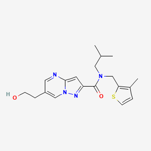 6-(2-hydroxyethyl)-N-isobutyl-N-[(3-methyl-2-thienyl)methyl]pyrazolo[1,5-a]pyrimidine-2-carboxamide