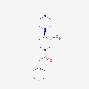 molecular formula C18H31N3O2 B3805801 (3R*,4R*)-1-(1-cyclohexen-1-ylacetyl)-4-(4-methyl-1-piperazinyl)-3-piperidinol 