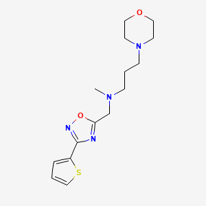 molecular formula C15H22N4O2S B3805819 N-methyl-3-(4-morpholinyl)-N-{[3-(2-thienyl)-1,2,4-oxadiazol-5-yl]methyl}-1-propanamine 