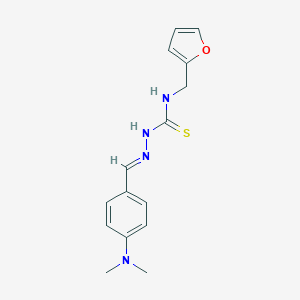 molecular formula C15H18N4OS B380582 4-(dimethylamino)benzaldehyde N-(2-furylmethyl)thiosemicarbazone CAS No. 26960-01-0