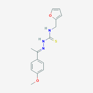 molecular formula C15H17N3O2S B380583 1-(4-methoxyphenyl)ethanone N-(2-furylmethyl)thiosemicarbazone 