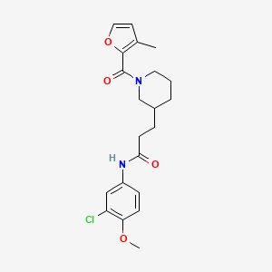 molecular formula C21H25ClN2O4 B3805856 N-(3-chloro-4-methoxyphenyl)-3-[1-(3-methyl-2-furoyl)-3-piperidinyl]propanamide 