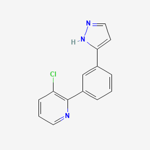 molecular formula C14H10ClN3 B3805861 3-chloro-2-[3-(1H-pyrazol-3-yl)phenyl]pyridine 