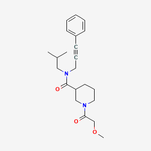 molecular formula C22H30N2O3 B3805928 N-isobutyl-1-(methoxyacetyl)-N-(3-phenylprop-2-yn-1-yl)piperidine-3-carboxamide 