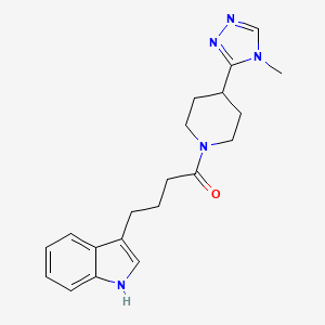 molecular formula C20H25N5O B3805940 3-{4-[4-(4-methyl-4H-1,2,4-triazol-3-yl)-1-piperidinyl]-4-oxobutyl}-1H-indole 