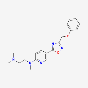 molecular formula C19H23N5O2 B3805945 N,N,N'-trimethyl-N'-{5-[3-(phenoxymethyl)-1,2,4-oxadiazol-5-yl]-2-pyridinyl}-1,2-ethanediamine 