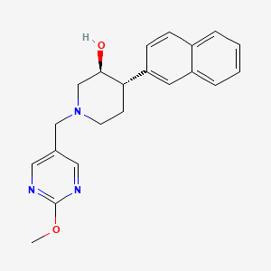 molecular formula C21H23N3O2 B3805970 (3S*,4S*)-1-[(2-methoxypyrimidin-5-yl)methyl]-4-(2-naphthyl)piperidin-3-ol 