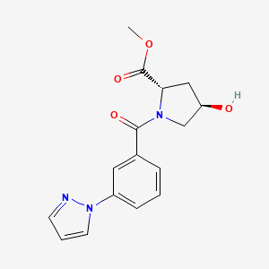 methyl (2S,4R)-4-hydroxy-1-[3-(1H-pyrazol-1-yl)benzoyl]pyrrolidine-2-carboxylate