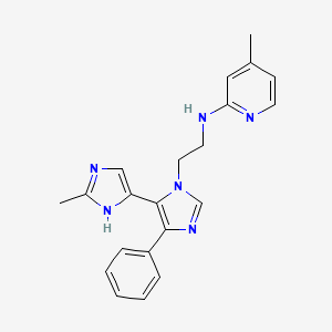 molecular formula C21H22N6 B3805997 4-methyl-N-[2-(2-methyl-5'-phenyl-1H,3'H-4,4'-biimidazol-3'-yl)ethyl]pyridin-2-amine 