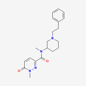 molecular formula C20H26N4O2 B3806008 N,1-dimethyl-6-oxo-N-[1-(2-phenylethyl)-3-piperidinyl]-1,6-dihydro-3-pyridazinecarboxamide 