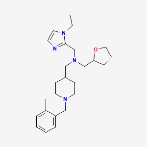 1-(1-ethyl-1H-imidazol-2-yl)-N-{[1-(2-methylbenzyl)-4-piperidinyl]methyl}-N-(tetrahydro-2-furanylmethyl)methanamine