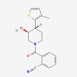 2-{[(3S*,4R*)-3-hydroxy-4-(3-methyl-2-thienyl)piperidin-1-yl]carbonyl}benzonitrile