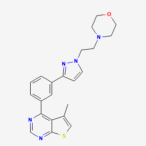 molecular formula C22H23N5OS B3806105 5-methyl-4-(3-{1-[2-(4-morpholinyl)ethyl]-1H-pyrazol-3-yl}phenyl)thieno[2,3-d]pyrimidine 