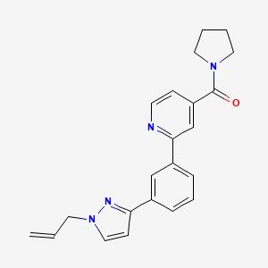 molecular formula C22H22N4O B3806112 2-[3-(1-allyl-1H-pyrazol-3-yl)phenyl]-4-(1-pyrrolidinylcarbonyl)pyridine CAS No. 1185668-04-5