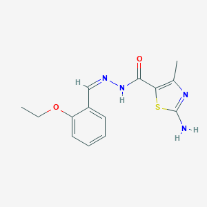 molecular formula C14H16N4O2S B380614 2-amino-N'-(2-ethoxybenzylidene)-4-methyl-1,3-thiazole-5-carbohydrazide CAS No. 307533-17-1