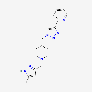 molecular formula C18H23N7 B3806145 2-[1-({1-[(3-methyl-1H-pyrazol-5-yl)methyl]-4-piperidinyl}methyl)-1H-1,2,3-triazol-4-yl]pyridine trifluoroacetate 