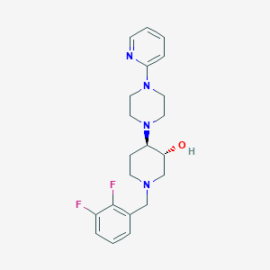 molecular formula C21H26F2N4O B3806154 (3R*,4R*)-1-(2,3-difluorobenzyl)-4-[4-(2-pyridinyl)-1-piperazinyl]-3-piperidinol 