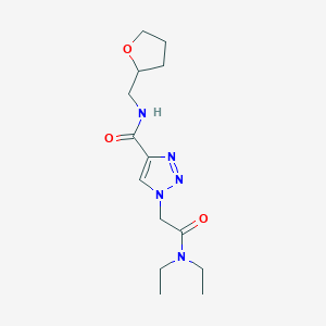 molecular formula C14H23N5O3 B3806160 1-[2-(diethylamino)-2-oxoethyl]-N-(tetrahydro-2-furanylmethyl)-1H-1,2,3-triazole-4-carboxamide 