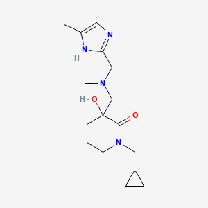 molecular formula C16H26N4O2 B3806168 1-(cyclopropylmethyl)-3-hydroxy-3-({methyl[(4-methyl-1H-imidazol-2-yl)methyl]amino}methyl)-2-piperidinone 