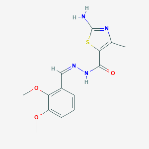 molecular formula C14H16N4O3S B380617 2-amino-N'-(2,3-dimethoxybenzylidene)-4-methyl-1,3-thiazole-5-carbohydrazide 