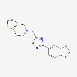 molecular formula C17H15N3O3S B3806176 5-{[3-(1,3-benzodioxol-5-yl)-1,2,4-oxadiazol-5-yl]methyl}-4,5,6,7-tetrahydrothieno[3,2-c]pyridine 