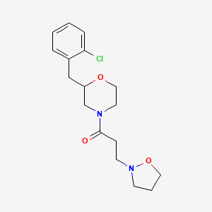 molecular formula C17H23ClN2O3 B3806192 2-(2-chlorobenzyl)-4-[3-(2-isoxazolidinyl)propanoyl]morpholine 