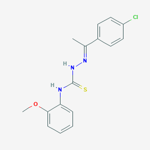 molecular formula C16H16ClN3OS B380620 1-(4-chlorophenyl)ethanone N-(2-methoxyphenyl)thiosemicarbazone 