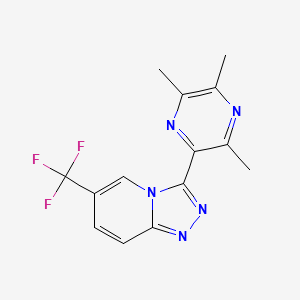 molecular formula C14H12F3N5 B3806212 6-(trifluoromethyl)-3-(3,5,6-trimethyl-2-pyrazinyl)[1,2,4]triazolo[4,3-a]pyridine 