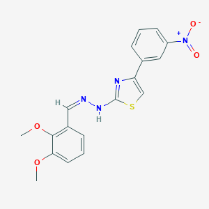molecular formula C18H16N4O4S B380622 2,3-Dimethoxybenzaldehyde (4-{3-nitrophenyl}-1,3-thiazol-2-yl)hydrazone 