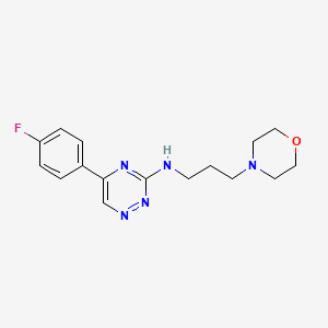 molecular formula C16H20FN5O B3806222 5-(4-fluorophenyl)-N-[3-(4-morpholinyl)propyl]-1,2,4-triazin-3-amine 