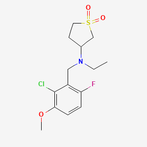 molecular formula C14H19ClFNO3S B3806227 (2-chloro-6-fluoro-3-methoxybenzyl)(1,1-dioxidotetrahydro-3-thienyl)ethylamine 