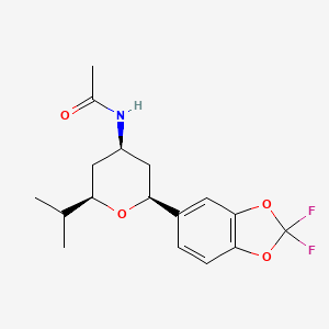 molecular formula C17H21F2NO4 B3806242 N-[(2S*,4R*,6R*)-2-(2,2-difluoro-1,3-benzodioxol-5-yl)-6-isopropyltetrahydro-2H-pyran-4-yl]acetamide 