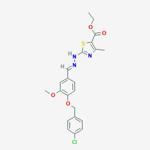 Ethyl 2-(2-{4-[(4-chlorobenzyl)oxy]-3-methoxybenzylidene}hydrazino)-4-methyl-1,3-thiazole-5-carboxylate
