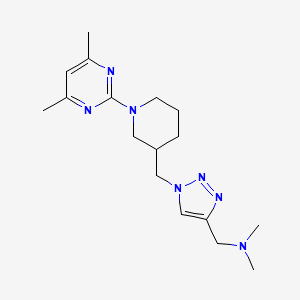 molecular formula C17H27N7 B3806250 [(1-{[1-(4,6-dimethyl-2-pyrimidinyl)-3-piperidinyl]methyl}-1H-1,2,3-triazol-4-yl)methyl]dimethylamine bis(trifluoroacetate) 