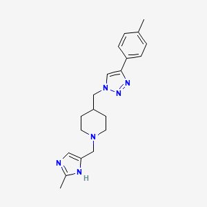 molecular formula C20H26N6 B3806255 1-[(2-methyl-1H-imidazol-4-yl)methyl]-4-{[4-(4-methylphenyl)-1H-1,2,3-triazol-1-yl]methyl}piperidine bis(trifluoroacetate) 