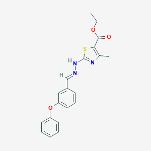 molecular formula C20H19N3O3S B380627 Ethyl 4-methyl-2-[2-(3-phenoxybenzylidene)hydrazino]-1,3-thiazole-5-carboxylate 