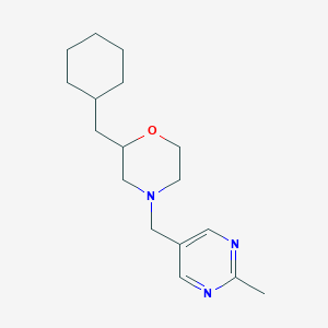 molecular formula C17H27N3O B3806277 2-(cyclohexylmethyl)-4-[(2-methyl-5-pyrimidinyl)methyl]morpholine 