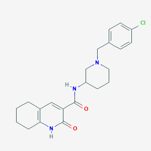 molecular formula C22H26ClN3O2 B3806281 N-[1-(4-chlorobenzyl)-3-piperidinyl]-2-oxo-1,2,5,6,7,8-hexahydro-3-quinolinecarboxamide 